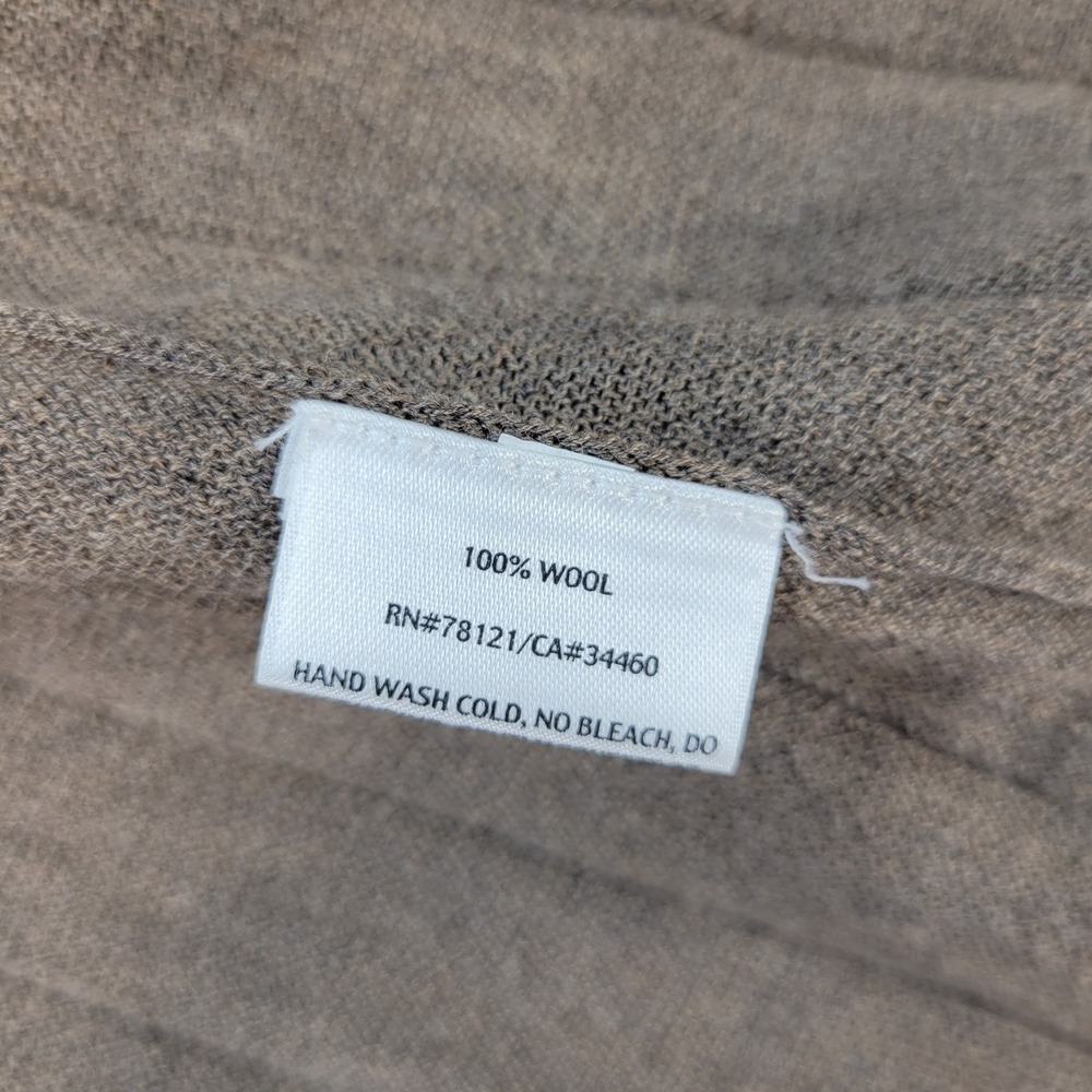 Eileen Fisher Cardigan Womens Small Petite Brown Wool Italian Yarn Open Front - Picture 6 of 10